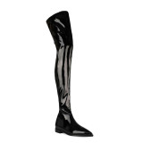 Arden Furtado Fashion Women's Shoes pointed Toe Elegant Women's Boots flat stretch boots black over the knee thigh high Boots 45