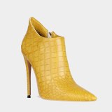 Arden Furtado 2020 Women's Shoes stilettos heels sexy ankle pure color Boots red yellow zipper new pointed toe Fashion boots 45