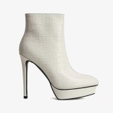 Arden Furtado 2020 Fashion spring autumn Women's Shoes Elegant Platform sexy white Women's Boots stilettos heels leather 40