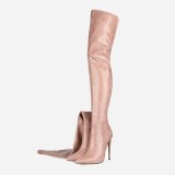 Arden Furtado autumn Fashion Women's Shoes Over The Knee High Boots Elegant back zipper thigh high boots sexy silver  boots