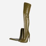 Arden Furtado autumn Fashion Women's Shoes Over The Knee High Boots Elegant back zipper thigh high boots sexy silver  boots