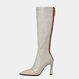 Arden Furtado Fashion spring autumn Women's Shoes Elegant Women's Boots stilettos heels genuine leather knee high boots