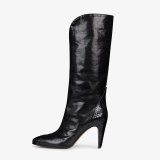 Arden Furtado 2020 Fashion Women's Shoes Elegant pure color brown Women's Boots Slip-on stiletto heels Half Boots 47 48