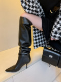 Arden Furtado 2021 Fashion spring autumn Women's Shoes Genuine leather Elegant Women's Boots stilettos heels  knee high boots 40