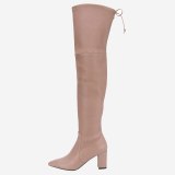 Winter Women Boots  Fashion Elegant Concise Slip on pure color  brown Office lady  Over The Knee High Boots Woman large size 48