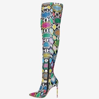 Arden Furtado 2020 autumn Fashion Women's Shoes Serpentine Over The Knee High Boots Elegant back zipper  sexy boots