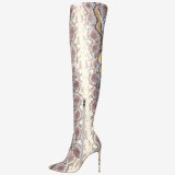 Arden Furtado 2020 autumn Fashion Women's Shoes Serpentine Over The Knee High Boots Elegant back zipper  sexy boots
