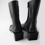 Arden Furtado Fashion Women's Shoes Winter Sexy Elegant Ladies Boots Square Head Short Boots genuine Leather ankle boots