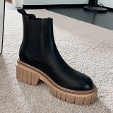 Arden Furtado 2021 Spring and Autumn fashion boots pure color Round Toe Concise Slip-on Comfortable Elegant ankle boots