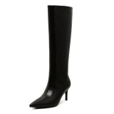 Arden Furtado 2021 winter fashion boots  Elegant  Stilettos Heels beige Slip on Elegant Knee High Boots Big size 40