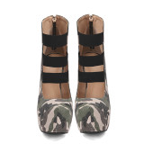 Arden Furtado summer fashion High heels for women Sexy waterproof table Camouflage sandals  46  47 new