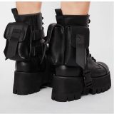 Arden Furtado Fashion Women's Shoes Winter Sexy Elegant Motercycle Boots Short Boots Platform Cross Lacing ankle boots