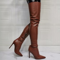 Arden Furtado Winter  fashion pointed toe Side zipperr Women's boots sexy Stilettos heels over the knee boots  46 47 new