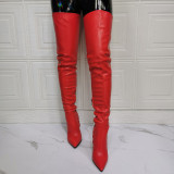 Arden Furtado Winter  fashion pointed toe Side zipperr Women's boots sexy red Stilettos heels over the knee boots  46 47 new