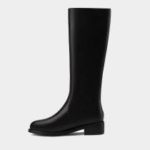 Arden Furtado 2021 Fashion Winter Women's Shoes Zipper Round Toe Women's Boots Knee High Boots Genuine Leather Big size 44 45