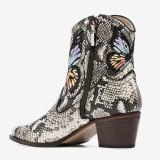 Arden Furtado 2021 Winter Fashion boots Pointed Head Elegant Zipper  white Serpentine  ankle boots Big size 42 43