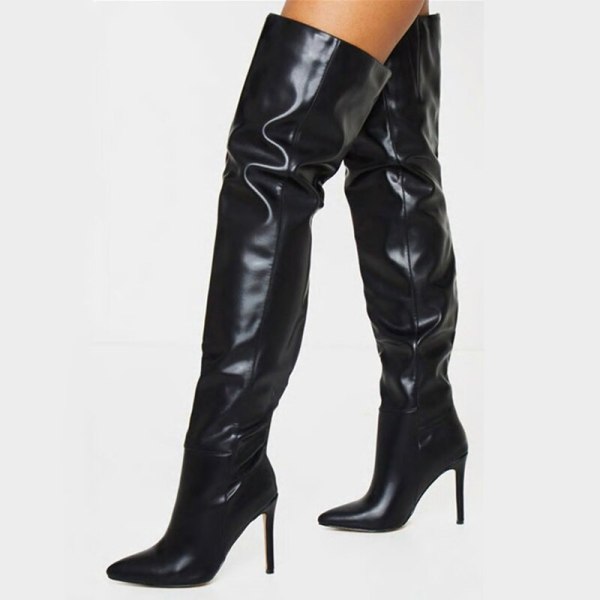 Winter pointed toe spring Stilettos Heels Fashion Women's Shoes Sexy Elegant Zipper Ladies high heels Over the knee boots 41 43