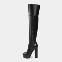 Arden Furtado 2021 Winnter Fashion Women's Shoes Mature Platform Elegant Genuine leather Chunky heels Over The Knee High Boots