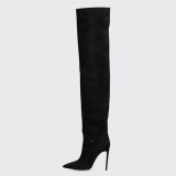 Arden Furtado 2021 Winnter Fashion Women's Shoes Mature sexy Over The Knee Boots Elegant pleated thigh high boots 42 43
