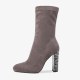 Arden Furtado 2021 Fashion Winter chunky Heels Pointed Toe nude Short Boots Slip on Big size ladies boots size 41
