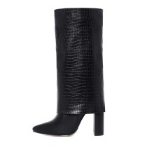 Arden Furtado 2021 Winnter Fashion Women's Shoes Mature Sexy Slip on concise Half Boots Elegant  Chunky heels  35-43