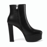 Arden Furtado 2021 Winnter Fashion Women's Shoes Mature Sexy Zipper Platform Elegant Genuine leather Chunky heels ankle Boots
