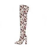 Arden Furtado 2021 Winnter Fashion Women's Shoes Mature Block heels Over The Knee Boots Elegant pleated thigh high boots 42 43