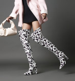 Arden Furtado 2021 Winnter Fashion Women's Shoes Mature Block heels Over The Knee Boots Elegant pleated thigh high boots 42 43
