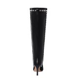 Arden Furtado 2021 Fashion Winter Cone Heels Pointed Toe Pure Color Women's Stilettos Heels Knee High Boots big size 42