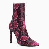 Arden Furtado 2021 Fashion Winter stilettos Heels Pointed Toe  Side Zipper Women's Shoes Sexy Serpentine Big Size Ankle Boots 46 47
