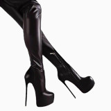 Arden Furtado Winter Pointed Toe Stilettos Heels Side Zipper Fashion Women's Shoes Sexy Personality Ladies Waterproof Taiwan Over The Knee Boots 46 47
