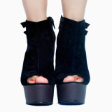 Arden Furtado Summer Elegant Peep toe Side zipper Wedges Women's shoes Sexy Fashion Black Buckle Waterproof Taiwan Sandals