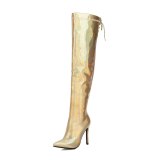 Arden Furtado 2021 Fashion Winter Pointed Toe Women's Stilettos Heels sexy Zipper Stilettos Heels Over The Knee High Boots 47 48