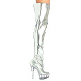 Arden Furtado 2021 Winter Fashion Women's Shoes Mature Waterproof Silver Stilettos Heels Zipper New Over The Knee Boots Elegant