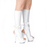 Arden Furtado 2021 summer Fashion Women's Shoes Waterproof Pure color White Peep Toe Stilettos Heels Zipper  Knee High Boots