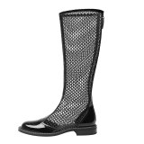Arden Furtado 2021 Fashion summer Concise  Heels  Pure Color Round Toe Wire side Women's Back zipper Knee High Boots big size 40
