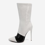 Arden Furtado 2021 Fashion Winter Pointed Toe Women's Stilettos Heels sexy Zipper Half Boots Stilettos Heels big size 46 47