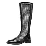 Arden Furtado 2021 Fashion summer Concise  Heels  Pure Color Round Toe Wire side Women's Back zipper Knee High Boots big size 40