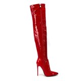 Arden Furtado 2021 Winter Fashion Women's Shoes red Zipper sexy Red Stilettos Heels Over The Knee Boots Elegant New 46 47