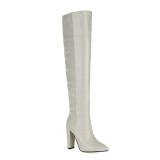 Arden Furtado 2021 Fashion Winter Cone Heels Pointed Toe Pure Color white brown Women's Knee High Boots big size 43