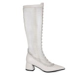 Arden Furtado 2021 Fashion summer Concise  Heels Pointed Toe Pure Color white Women's Knee High Boots big size 40