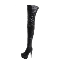 Arden Furtado 2021 Winter Fashion Women's Shoes Waterproof Zipper sexy Stilettos Heels Over The Knee Boots Elegant New 46 47
