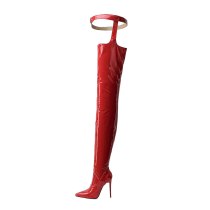 Arden Furtado 2021 Winter Fashion Women's Shoes red Zipper sexy Red Stilettos Heels Over The Knee Boots Elegant New