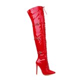 Arden Furtado 2021 Winter Fashion Women's Shoes red Zipper sexy Red Buckle Stilettos Heels Over The Knee Boots Elegant New