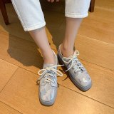 Arden Furtado Crystal Rhinest Spring autumn Fashion Women's Shoes  Concise  Genuine Leather Cross Lacing  Platform Shoes