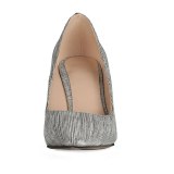 Arden Furtado 2021 Spring Fashion Wedges Women's Shoes Elegant Slip on Silver Pointed Toe Pumps New 45