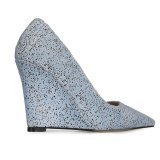 Arden Furtado 2021 Spring autumn Fashion Wedges Women's Shoes Elegant  Blue  Pointed Toe Pumps office lady Big size 43