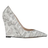 Arden Furtado 2021 Spring autumn Fashion high heels Wedges Women's Shoes Elegant  Pointed Toe slip on Snakeskin Pumps New 44 45