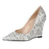Arden Furtado 2021 Spring autumn Fashion high heels Wedges Women's Shoes Elegant  Pointed Toe slip on Snakeskin Pumps New 44 45