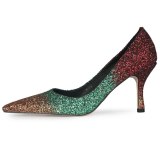 Arden Furtado 2021 Spring Fashion Women's Sexy Pointed Toe Bling-bling  8.5cm Stilettos Heels Party shoes Pumps Big size 45